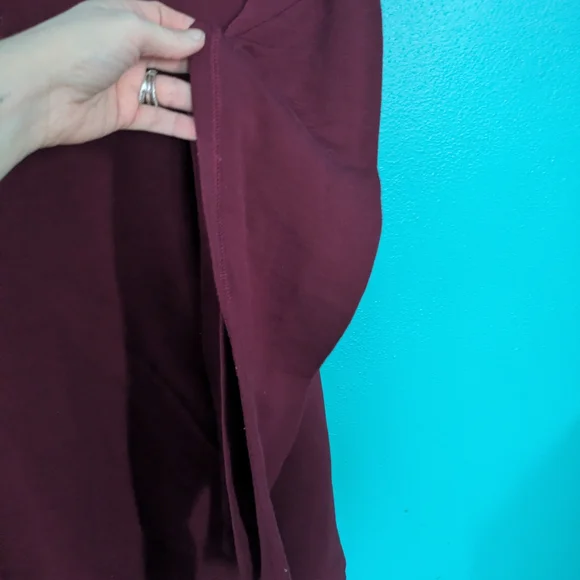 Women's Maroon Hooded Long-Sleeve Pullover Sweater - Picture 9 of 11